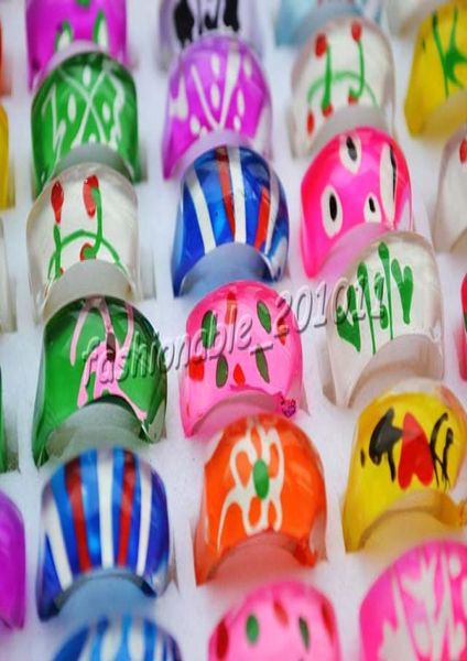 

rings square draw colorful resin lucite ring 1719mm012347346492, Silver