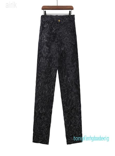 

design fashion 22ss men jeans classic pattern print pants slim fit motorcycle bikers trousers cool hip hop straight trouser high q5207561, Blue