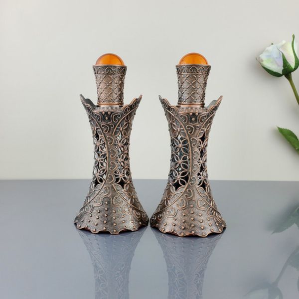 

15ml vintage perfume bottles elegant bronze color glass rod essential oil bottles empty refillable bottle of fragrance dedorant