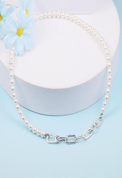 

925 sterling silver me treated freshwater cultured pearl beaded necklace fits for european p me charms and beads1186759