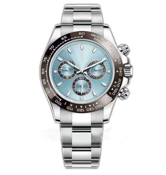 

men watches watch 7750 chronograph stainless steel dayton wrist watch luminous waterproof mechanical designer montre de luxe 40mm ice blue e, Slivery;brown