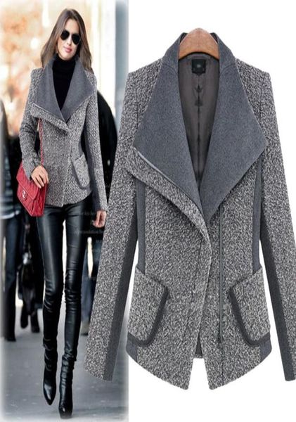 

new autumn coats woman are thin woolen jacket long sleeves short winter coat fashion casacos female lapel keep warm womens wool co4675738, Black