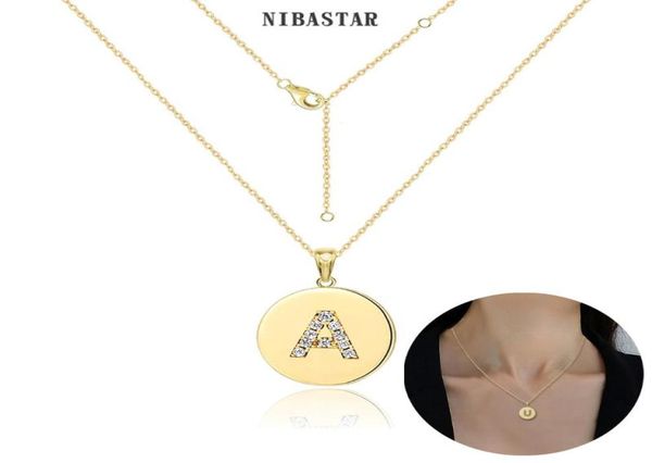

initial letter round pendant necklace for women cute gold color with crystals chain fashion simple lady jewelry necklaces8592171, Silver