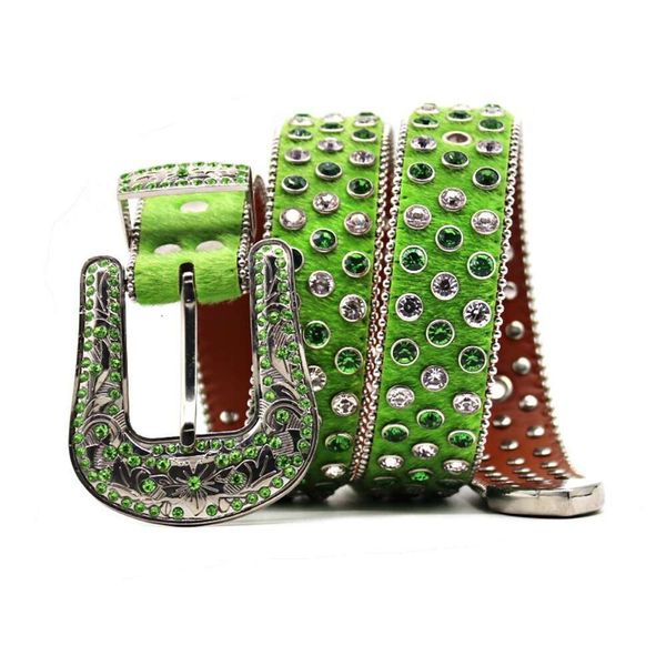 

handmade diamond belt with new pattern women's plush water diamond punk hip hop trend classic style pant belt, Black;brown