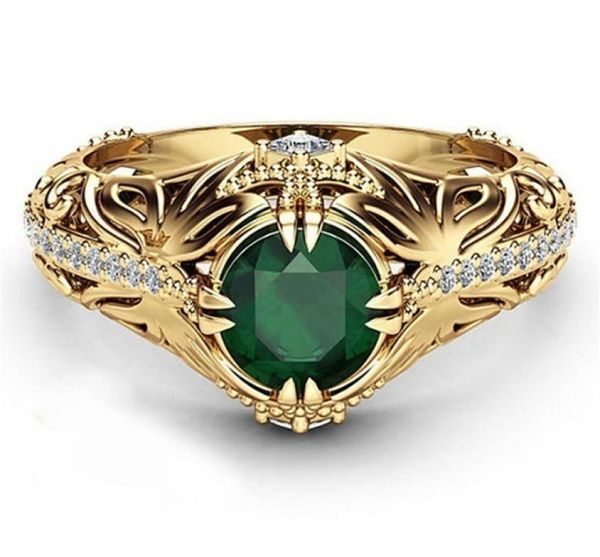 

emerald color 14k gold plated ring for woman men engagement wedding ring7245852, Silver