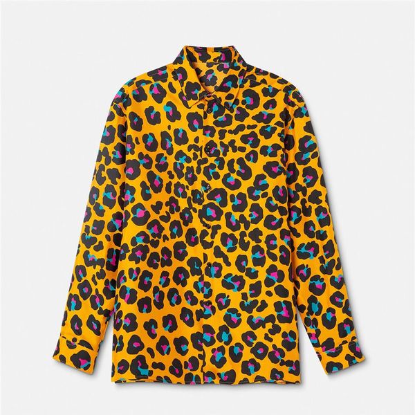 

daisy leopard shirt mens designer shirts brand clothing men long sleeve dress shirt hip hop style quality cotton 104009243w, White;black