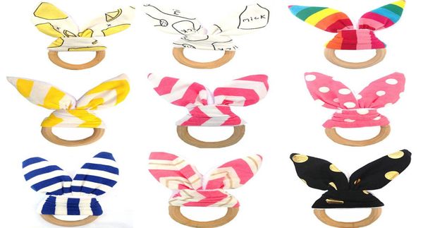 

wooden teethers rabbit ear lycra wood natural cute teether feeding ecologic montessori soother safety organic cotton bunny sensory6431201