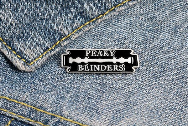 

new peaky blinders razor blade brooch black cartoon punk fashion creative lapel gift wild pins enamel8887304, Blue