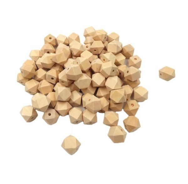 

100pcs 16mm wooden beads necklace handmade for polygon wood bracelet jewelry accessories make whole geometric hexagonal 1382961