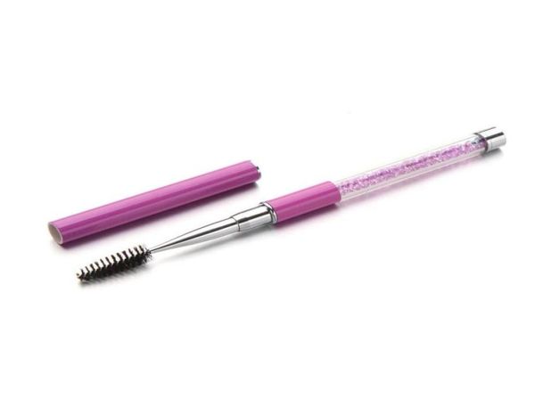 

reusable diamond lash extension cleaning brush colorful crystal handle mascara eyelash wands with cap 10 pcs81140325608780