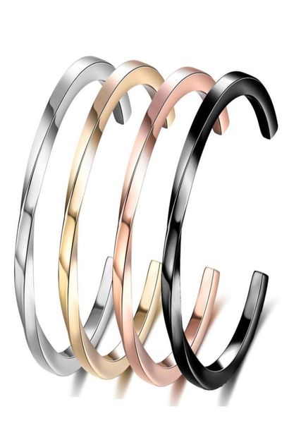 

ed rose gold plated stainless steel open cuff womens jewelry pulseras bracelets7443227, White