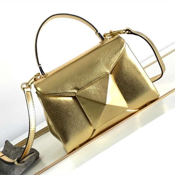 

mini sheepskin handbag leather rivet bag large nail brass cross shoulder women's bag fashionable shoulder big bag v bags 9ied