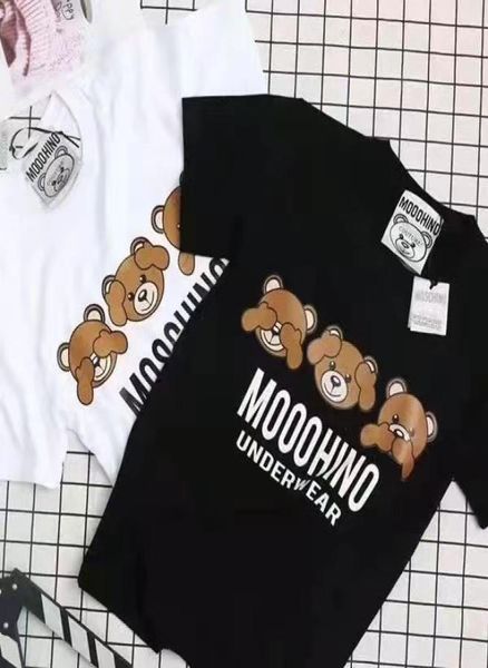 

luxury designer tees kids fashion tshirts boys girls summer caual letter printed tricolor bear baby child t shirts stylish t5667207, Blue