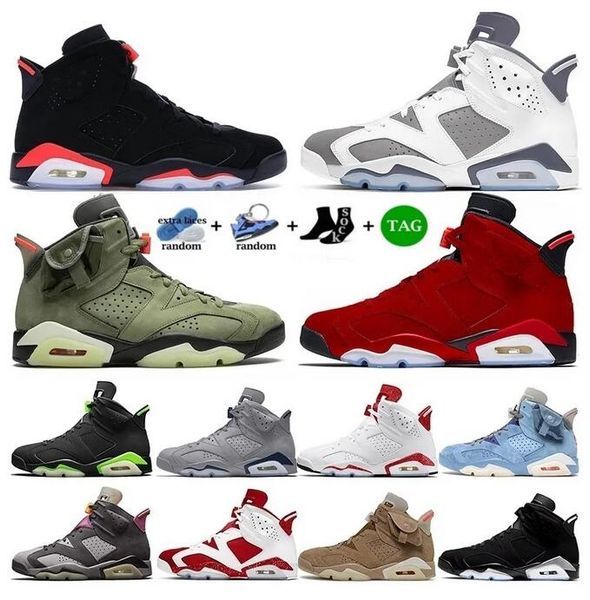 

og 6 basketball shoes jorbens 6s georgetown midnight navy sneakers men retro cool grey unc home carmine electric gree air shoe, Black