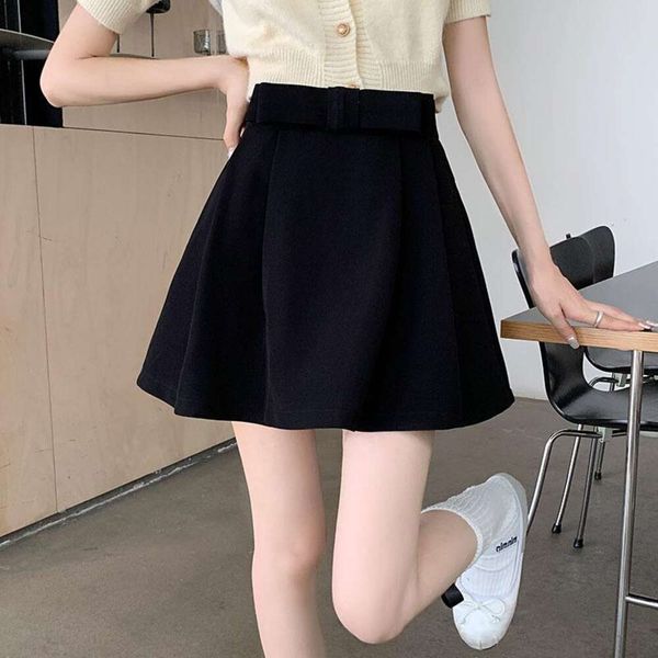 

item title high waisted suit short skirt childrens summer preppy style all matching bow design a line, Black