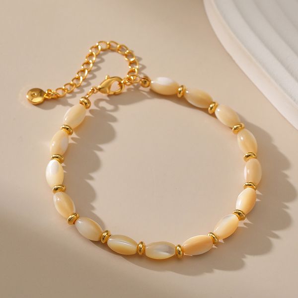 

Luxury Natural Shell Bead Strand Beaded Bracelet for Lovers Gift