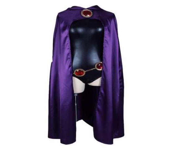 

anime teen titans raven cosplay costume women clothes halloween party cloak jumpsuit9305219, Black
