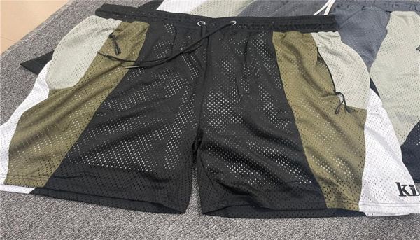 

mesh shorts men women side zipper pockets patchwork short pants2364260