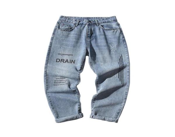 

men039s jeans summer men baggy oversized casual pants denim 2021 mens hip hop harem vintage women straight pant87415343201057, Blue