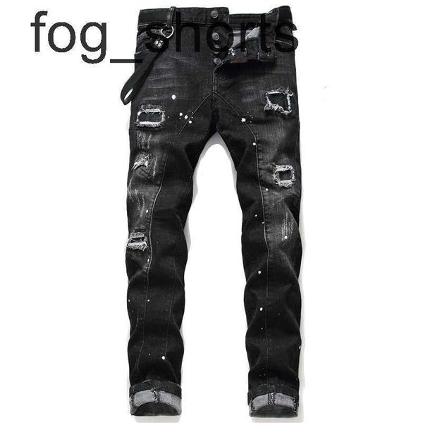 

women black stacked pants men skinny designer jeans vintage wash solid blue straight fit long casual denim trousers spring summer streetwear