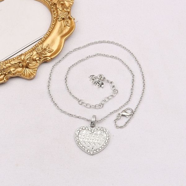

jewelry necklaces white plated 925 silver graduated luxury brand designers letters geometric famous women round crystal rhinestone gold yili