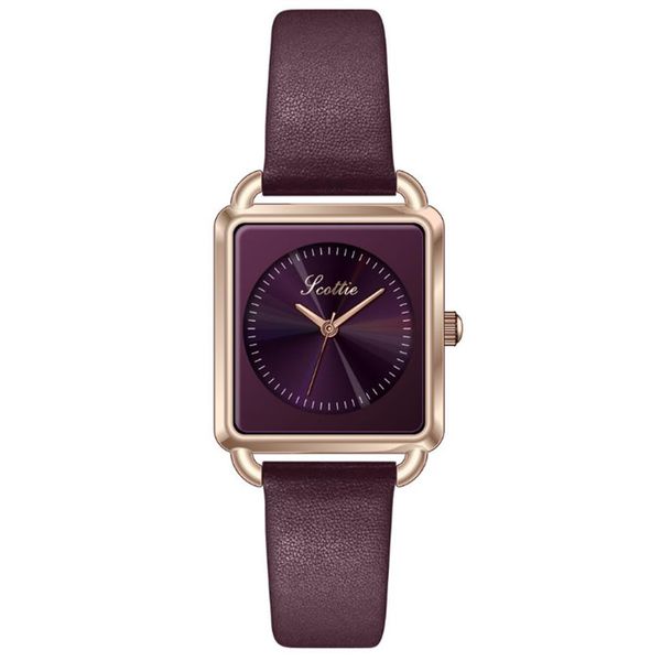 

scottie brand 24 26mm rectangle dial grace girls watch quartz womens watches multicolor choice brilliant charismatic goddess wrist240b, Slivery;brown