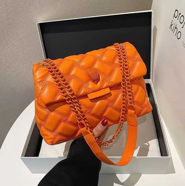 

fashion leisure kurt geiger for women with eagle head design diamond grid chain bag foreign style flip one shoulder crossbody european summe