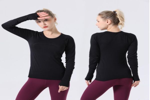 

women's sports long sleeve tundefinedshirt yoga wear swiftly women quick-drying sport long sleeved nylon high elastic fabric -088433828