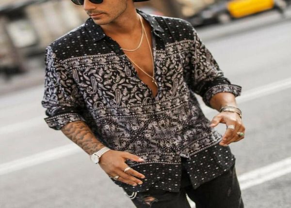 

men039s casual shirts men floral long sleeve turndown collar muscle hawaiian style male summer holiday fancy plus size m2xl7519152, White;black