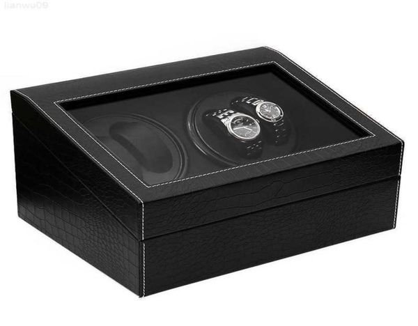 

watch boxes cases leather winder motor sautomatic winding jewelry display ca j220825 j22090625916333121, Black;blue