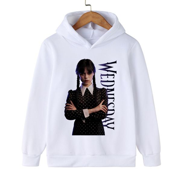 

hoodies sweatshirts wednesday addams hoodie children i hate people cartoon clothes kid girl boy nevermore academy sweatshirt hoody baby casu, Black