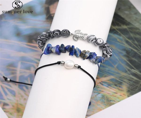 

new style wax rope adjustable bracelet set malachite bead bracelet for women tortoise pearl accessories as valentine039s day je3237690, Black