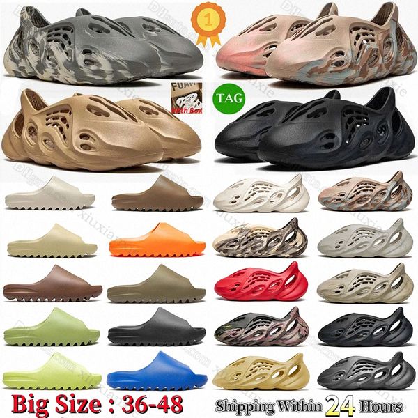 

foam runner designer slides slippers sandals slider slide onyx pure bone mineral blue vermillion glow green resin rubber slipper men women c, Black