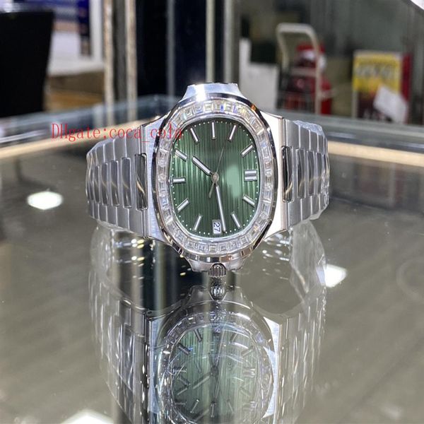 

a factory sapphire wristwatches 40mm diamond 5711 1a blue dial stainless steel cal 324sc date automatic men's watch2106, Slivery;brown