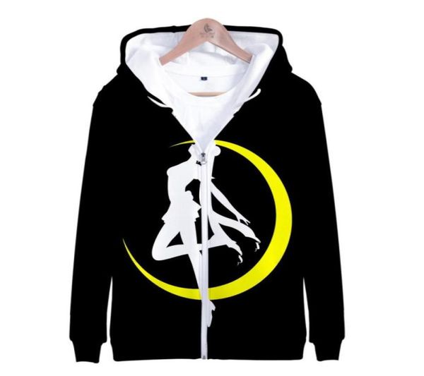 

sailor moon hoodie for women girl kid sweatshirt hooded jacket zipper coat anime sailormoon clothes clothing cx20080847102082709609, Black