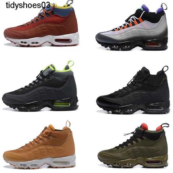 

2019 station shoes 95 high boots air cushion shoes boots running shoes 40-46, Black
