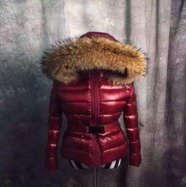 

new women039s jacket winter warm coat thickening female clothes real raccoon fur collar down jacket hooded down jacket2911662, Black