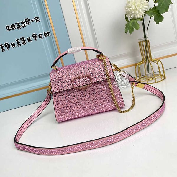 

v designer bags for ladies vahigh beauty network red super sparkling crystal versatile chain one shoulder crossbody bag high grade leather h
