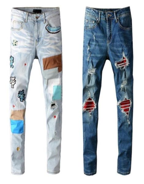 

2021 america pop innovative sportswear mens jeans thrasher fashion casual denim pants hip hop motorcycle jean73485505641437, Blue