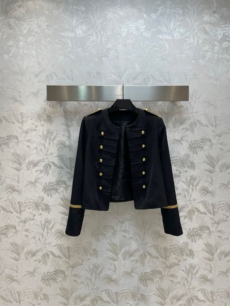 

2023 designer tweed women's jackets long sleeve fashion pocket double button casual coats outwear, Black;brown