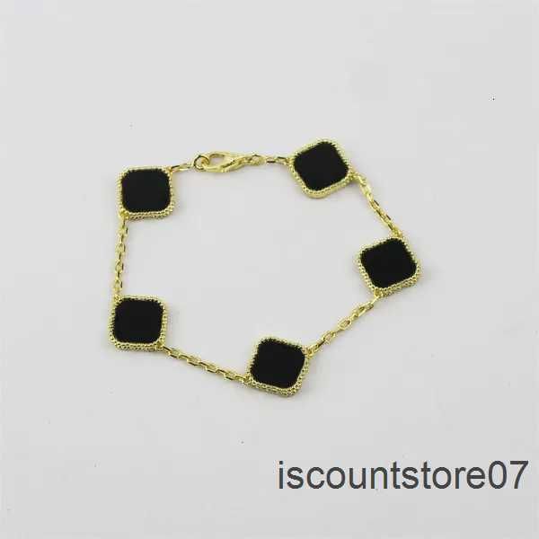 

fashion classic 4/four leaf clover bracelets diamond bangle chain 18k gold agate shell mother-of-pearl for women girls wedding mother's, Golden;silver