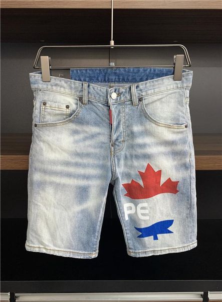 

2021 new fashion men039s new products ripped embroidered denim shorts summer fashion jeans youth hip hop pants size6215175, Blue