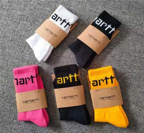 

towel socks for men and women 2023 fashion american brand carhart embroidery bottom gold label simple letter skateboard sports1467426, Black