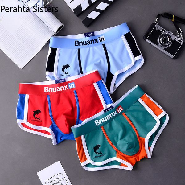 

underpants 3pcs lot men panties cotton underwear boxers briefs mens fashion dolphin boxershorts trends youth personality homme 230822, Black;white