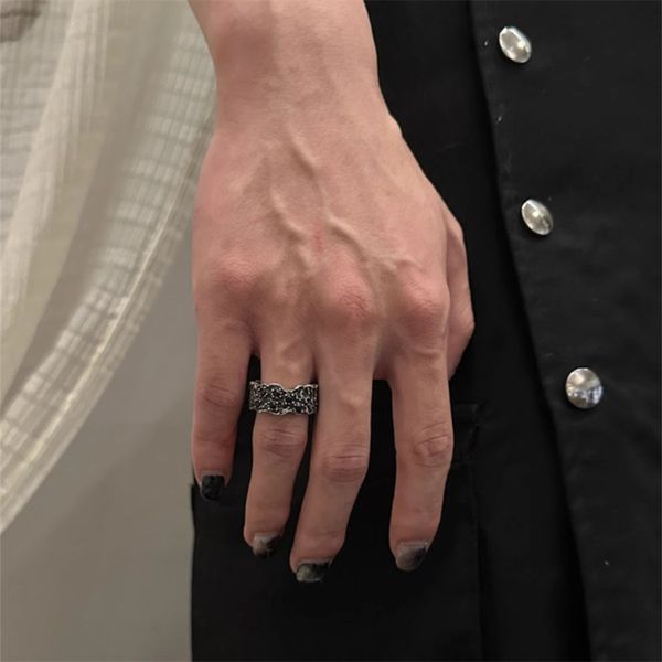 

diablo hip-hop handmade diamond 925 sterling silver ring for men and women's trendy light luxury high-end ins avant-garde design
