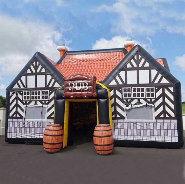 

outdoor activities 12m lx6mwx5mh big portable inflatable irish bar tent lawn pub bar marquee for sale with blower for holiday event with blo