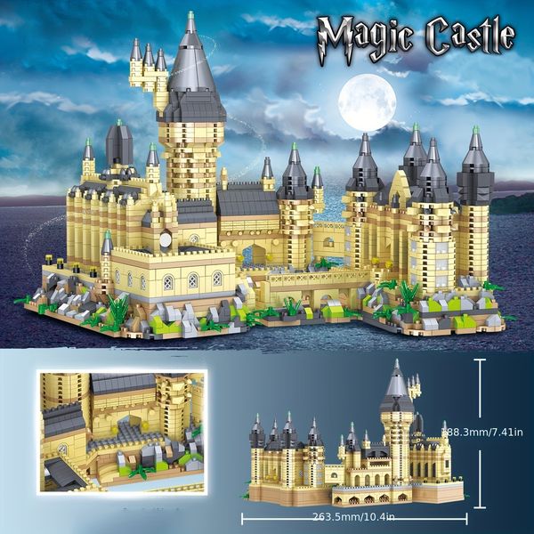

900PCS Blocks Creative Diamond Bricks Castle Magic College Building Construction Education Toys Gifts For Children Kids 230821, Multicolor