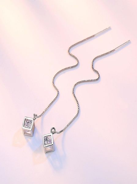 

luxury designer box tassel stud earrings fashion jewelry 925 sterling silver long studearrings for women girl brincos jewelry bijo9234737, Golden;silver