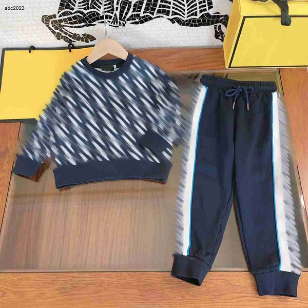 

new tracksuits designer kids suits baby autumn sets size 90-150 cm 2pcs alphabet printed round neck sweater and patchwork pants aug21, White