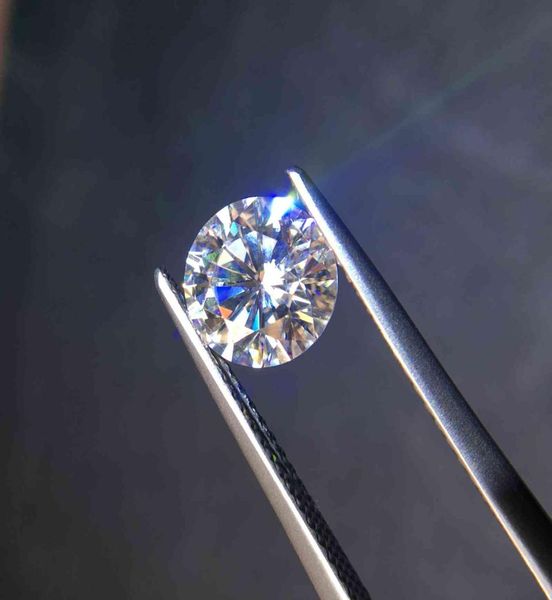

loose 8mm gh color 2ct round brilliant excellent cut moissanite test positive gem stone clarity vvs14320792, Black